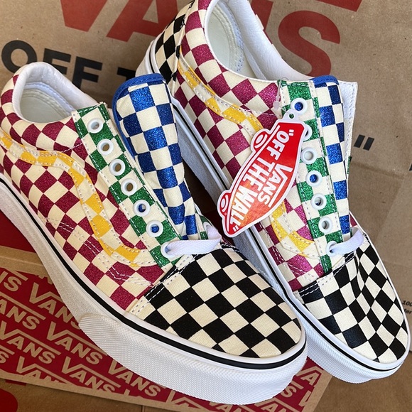 Vans Old Skool Glitter Check Multi/True White WMNS sneakers - Picture 7 of 16